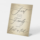 習字スクリプト金ゴールドシートの結婚選択 台座サイン (正面)