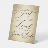 習字スクリプト金ゴールドシートの結婚選択 台座サイン (正面)