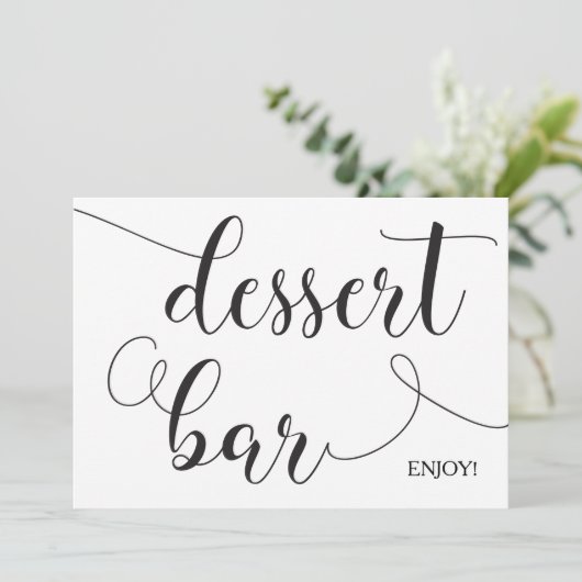 習字デザートバー結婚の看板カード 招待状 (スタンド正面)