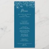 習字ネイビーワイルドフラワーディナーメニュー メニュー (正面)