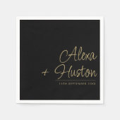 習字パーソナライズされた書結婚の練習 スタンダードカクテルナプキン (正面)