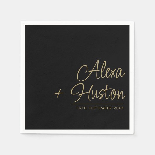 習字パーソナライズされた書結婚の練習 スタンダードカクテルナプキン (正面)