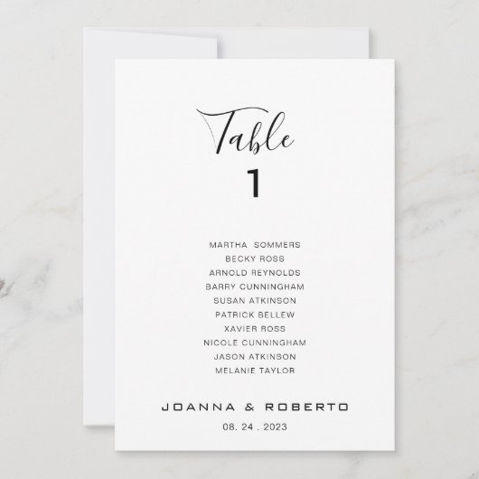 習字フォーマル表1座席表 招待状 (正面)