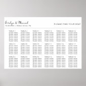 習字ミニマル結婚リスト座席表 ポスター (正面)