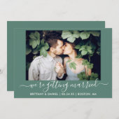 習字ユーカリ緑の結婚 セーブザデート (正面/裏面)