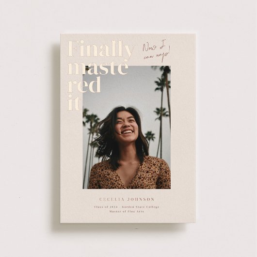 習得完了！卒業写真のお知らせ 箔招待状