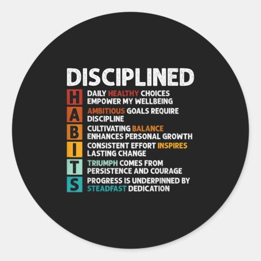 習慣の定義やる気を起こさせる引用文確認 ラウンドシール (正面)