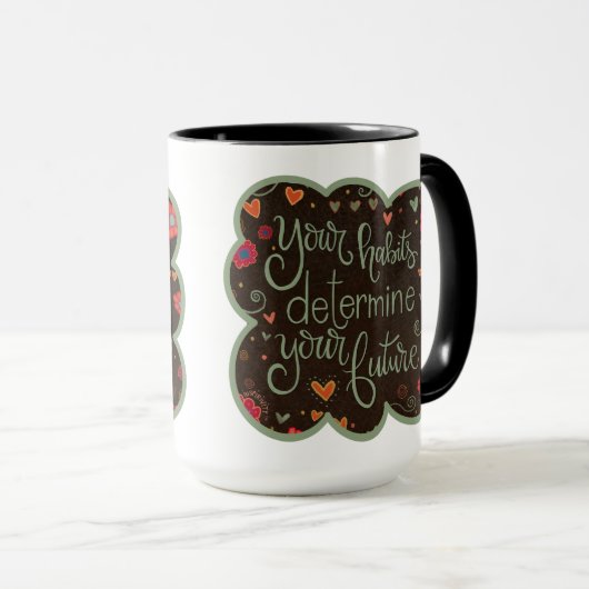 習慣の未来の引用文インスピレーションコーヒーマグ マグカップ (正面右)