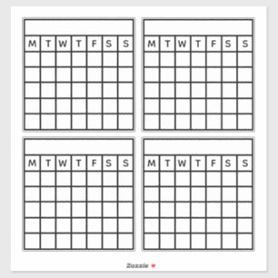 習慣トラッカー、箇条書きジャーナル、月グリッドカレンダー シール