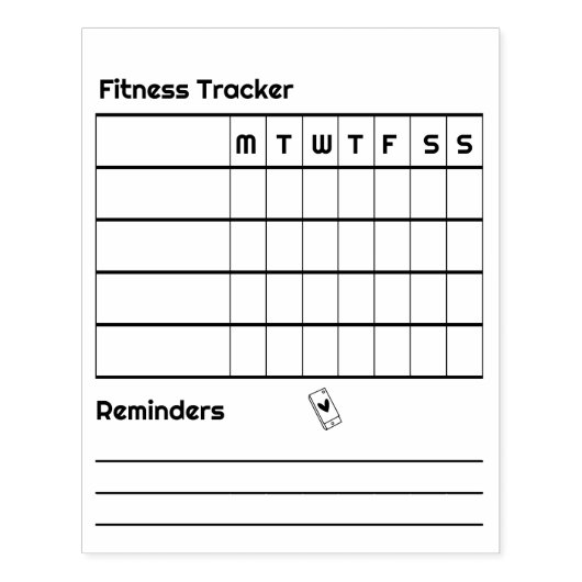 習慣フィットネスウィークリートラッカーのリマインダーノート ラバースタンプ (インプリント)