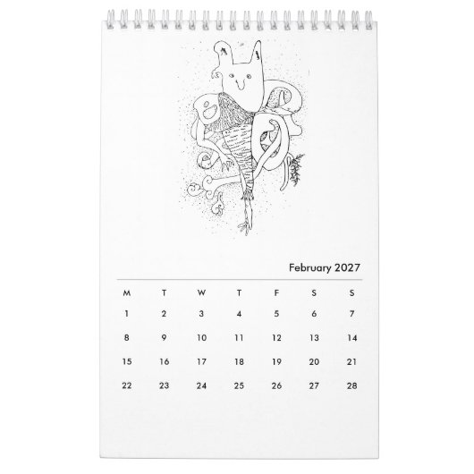 習慣的な創造物2016のカレンダー カレンダー (2月 2027)