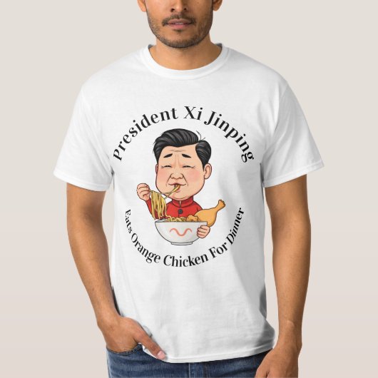 習近平主席オレン食べジチキン Tシャツ (正面)