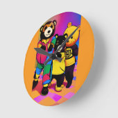 習近平・児童パーティー ラウンド壁時計 (傾斜)