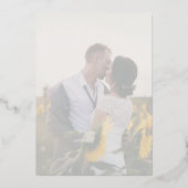 翡翠の写真オーバーレイ Save The Date ゴールド 箔招待状 (裏面)