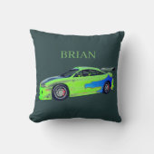 翡翠の地平線を駆けるロードランナー クッション (正面)