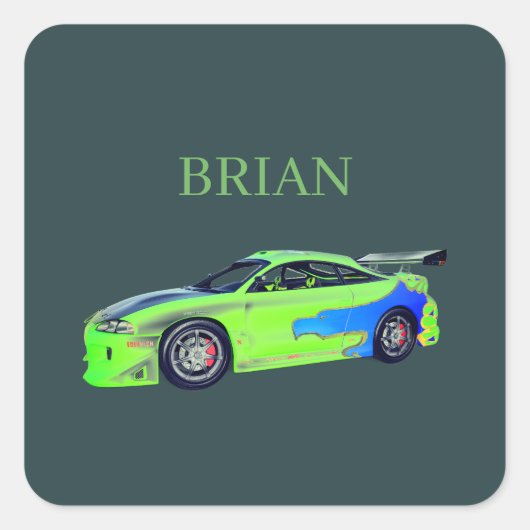 翡翠の地平線を駆けるロードランナー スクエアシール (正面)