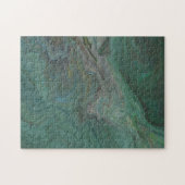 翡翠の深緑の抽象画 ジグソーパズル (横)