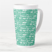 翡翠グリーンのサンタの陽気なクリスマス HO! HO! HO! カフェラテマグ (右アングル)