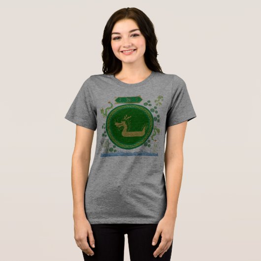 翡翠竜の旅 灰色 トライブレンドTシャツ (正面全面)
