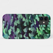翡翠緑と紫のカモフラージュ パターン Case-Mate iPhoneケース (裏面(横))