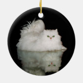翡翠色の目をしたペルシャ猫 セラミックオーナメント (裏面)