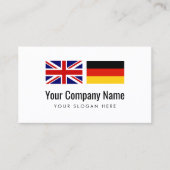 翻訳サービスのドイツ語-英語の訳者 名刺 (正面)