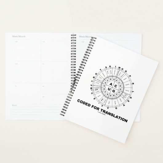 翻訳用にコード化されたRNAコドンホイールギークユーモア プランナー手帳 (ディスプレー)