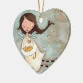 翼およびのどを鳴らす音 セラミックオーナメント (左)