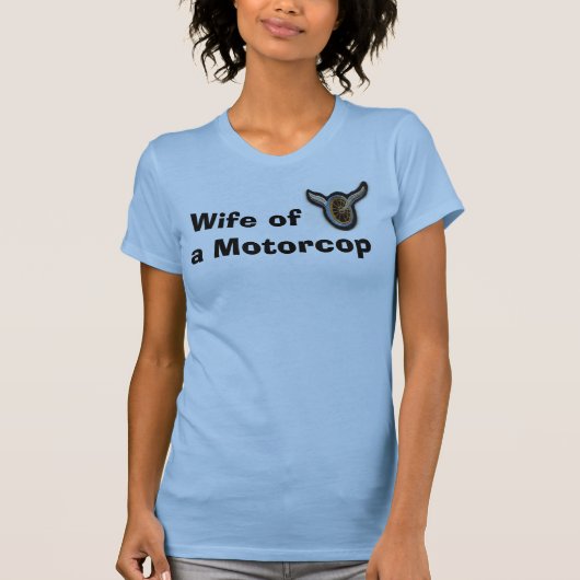 翼および車輪2の妻のofa Motorcop Tシャツ (正面)