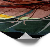 翼からの水色の鳥の羽のパターン。アクアレル ポスター (角)