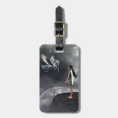 翼かわいらし付き妖精と馬飛んでいる類 ラゲッジタグ (正面縦)