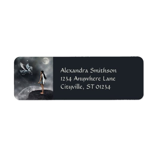 翼かわいらし付き妖精と馬飛んでいる類 ラベル (正面)