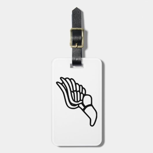 翼が付いている運動靴 ラゲッジタグ (正面縦)