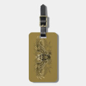 翼が付いているTemplarの騎士ゴシック様式中世スカル ラゲッジタグ (正面縦)