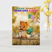 翼が小さな犬の引用文を飛インスパイアばすだけ カード (黄色い花)