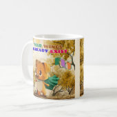 翼が小さな犬の引用文を飛インスパイアばすだけ コーヒーマグカップ (正面左)