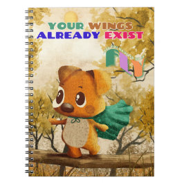 翼が小さな犬の引用文を飛インスパイアばすだけ ノートブック