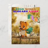 翼が小さな犬の引用文を飛インスパイアばすだけ ポストカード (正面/裏面)