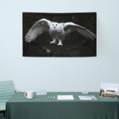 翼が開いたスノーフクロウ 横断幕 (トレードショー)