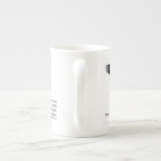 翼でイーグルスの専門のマグを好んで下さい ボーンチャイナマグカップ (裏面)