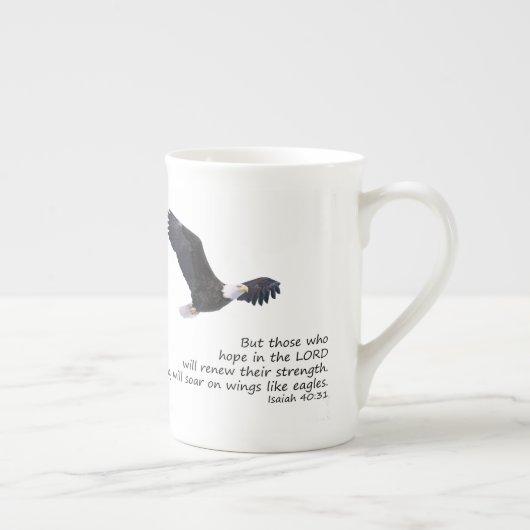 翼でイーグルスの専門のマグを好んで下さい ボーンチャイナマグカップ (右)