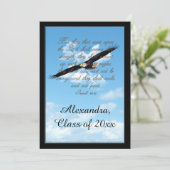 翼としてイーグルバイブル聖句キリスト教卒業 招待状 (スタンド正面)