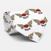 翼との入れ墨のお母さんの都市戴冠させたハート ネクタイ (ロール)