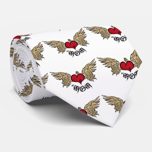 翼との入れ墨のお母さんの都市戴冠させたハート ネクタイ (ロール)