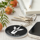 翼とコルク抜きキーチェーンを持つワインボトル キーホルダー (正面右)