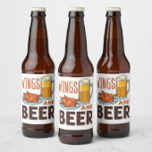 翼とビールチキンウイング飲み物 ビールラベル (ボトル)