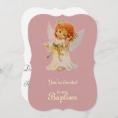 翼とフローラ冠を持つ洗礼天使 招待状 (正面/裏面)