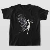 翼と星のある魔法の妖精のシルエット Tシャツ (レイダウン)