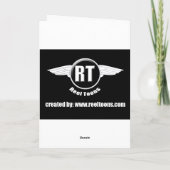 翼と炎：バイクもしくは自転車に乗る人誕生日 カード (裏面)