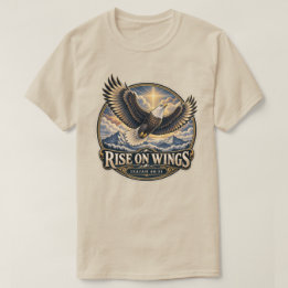 翼に乗って昇る鷲 イザヤ書 40:31 Tシャツ